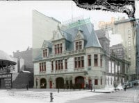 Photomontage of the 1897 Engine Company 31 Firehouse and the current DCTV, which hosted the VAEFF Gala and the Olympia brothel