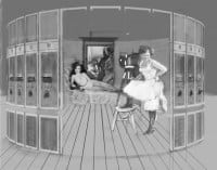 A layout of the reconstructed main photoshoot scene at the Olympia Project brothel A layout of the reconstructed main photoshoot scene at the Olympia Project brothel