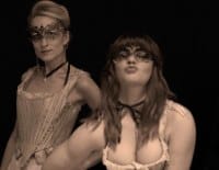 Shea Davies as a Courtesan and Joie Nouveau a Scarlet Woman Shea Davies as a Courtesan and Joie Nouveau a Scarlet Woman