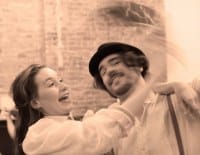 Emma Gutt as a Scarlet Woman and John Paul Harkins as Emile Zola