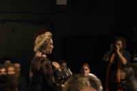 Actor Juliana Valente performing.