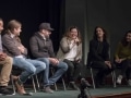 Star of Nic Koller's short documentary Marisol speaking at the panel. Next to her, co-star Sam (on her right), Mathery's Studio, and director Nic Koller.