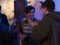 Video artist Alejandro Peña having a chat.