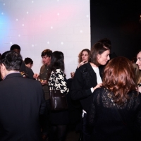 Filmmakers and artists mingling with the audience at the gala.