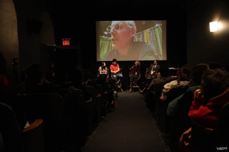 David Ross, our fourth panelist, was virtually present since he couldn't make it because of the snowstorm. — at Tribeca Cinemas.